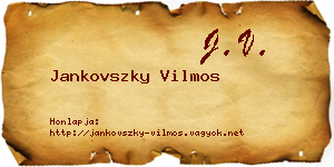 Jankovszky Vilmos névjegykártya